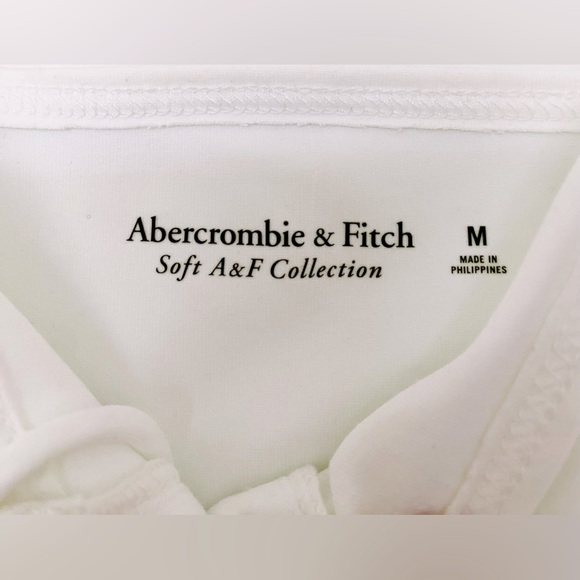NWT Abercrombie & Fitch White Corset Seam Lace-up Bodysuit size Medium - Picture 5 of 8